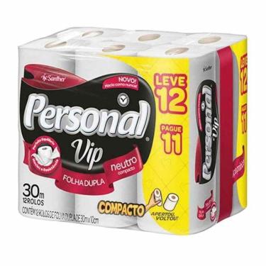 Imagem de Papel Higiênico Personal Vip Folha Dupla 30m C/12
