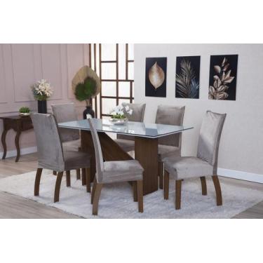 Imagem de Kit Capa de Cadeira 6 Peças Suede Veludo Sala de Jantar Protege o Esto