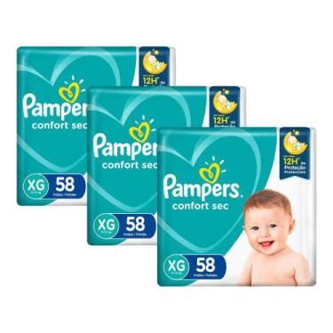Imagem de Kit Fralda Pampers Confort Sec Nova Super Tamanho XG 174 Unidades