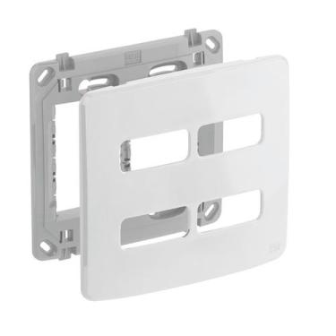 Imagem de  compose placa + suporte 4x4 4 posições branca  - weg