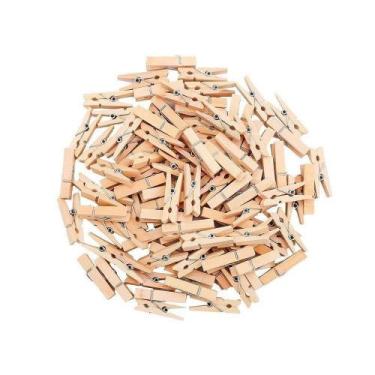 Imagem de Kit Mini Prendedor Pregador Em Madeira 3,5 Cm Cru 48 Un - Sunlit