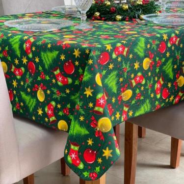 Imagem de Toalha De Mesa Retangular Estampada Natal Mesa de Jantar Natalina - Mi