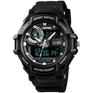 Imagem de Relógio masculino multifuncional à prova d'água analógico digital desp