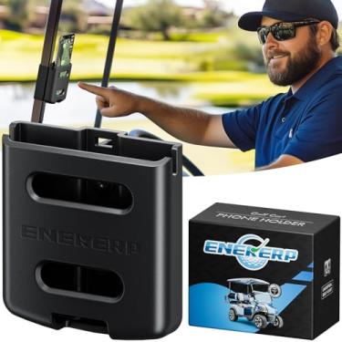 Imagem de ENEKERP Suporte de telefone para carrinho de golfe compatível com EZGO/Club Car/Yamaha, compatível com iPhone/Galaxy/Google Pixel, aderência extra forte/material macio/Pick & Place com uma mão