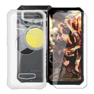 Imagem de YQINHHME Capa transparente para Fossibot F102 (6,5 polegadas) com 1 x protetor de tela de vidro temperado, capa de telefone fina e macia TPU à prova de choque X anti-arranhões para Fossibot F102 - Transparente