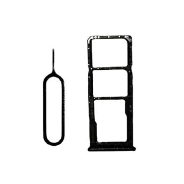 Imagem de zhxchzhi Bandeja de cartão SIM OEM compartimento suporte bandeja SD + pino de substituição para Samsung Galaxy A30s SM-A307G/DS preto