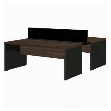 Imagem de Mesa Escrivaninha Estação de Trabalho Dupla 1,50x1,35m 02 Lugares sem 