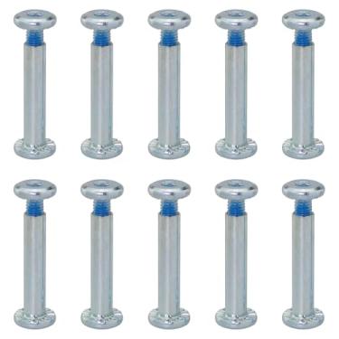 Imagem de FMHXG 10 peças de piercing de skate de roda, ponta sextavada, parafuso de cabeça de patins, ponta média, rolamento de dupla face, macho e fêmea, skate em linha, eixo de roda, rolamento de lâmina de