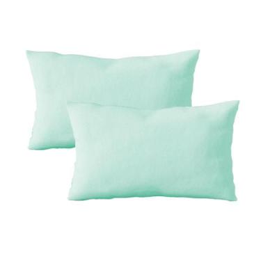 Imagem de Kit 02 Fronhas Avulsa Travesseiro King 50x90 Cm Malha Verde Arrumadinh