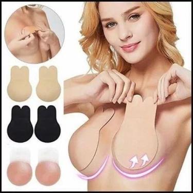 Imagem de Kit 2 Sutiã Invisível Levanta Seio Adesivo Silicone Coelho - oem, L(44