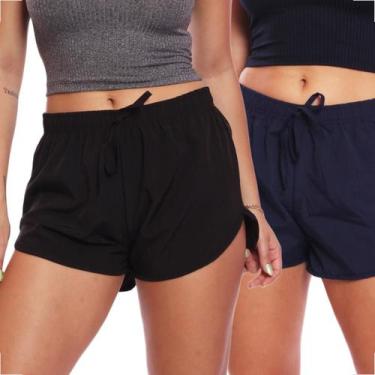 Imagem de Kit 2 Shorts Feminino Tactel Moda Praia Piscina Verão Adulto - Brás e 