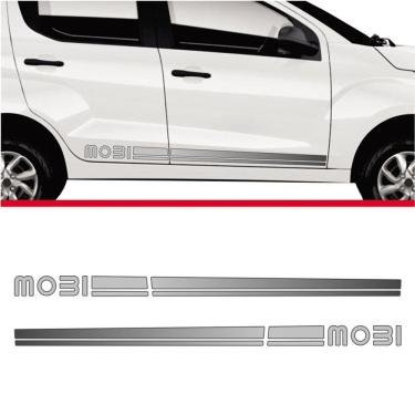Imagem de Faixa Lateral Fiat Mobi Adesivo Cinza Deativo Cinza