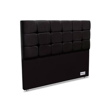 Imagem de Cabeceira Cama Box Estofada Piave Veluto Casal - Suede Preto - Ortobom