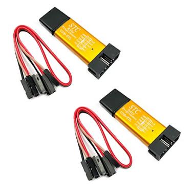 Imagem de FainWan Pacote com 2 unidades ST-Link V2 Mini Metal Shell STM8 STM32 Emulator Downloader Programming Unit M267 (cor aleatória)