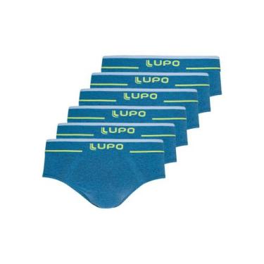Imagem de Kit com 6 Cuecas Slip Lupo 624-003, Azul, G