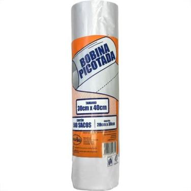 Imagem de Bobina Plastica Picotada Embalibag 30 X 40Cm Transparente Pacote Com 5