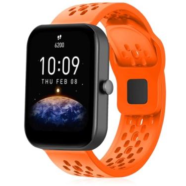 Imagem de Strisinho Pulseiras respiráveis compatíveis com Amazfit GTS/GTS 2/GTS 2 mini/GTS 2e/GTS 3/GTS 4 mini/GTS 4,20 mm pulseira esportiva macia para Amazfit Bip/Bip U/Bip U Pro/Bip 3/Bip 3 Pro, Silicone,