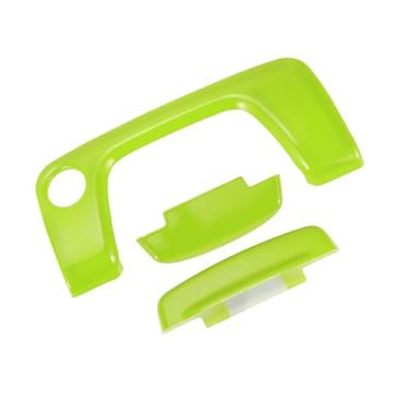 Imagem de REPAIROCK 1 conjunto de tampa de botão de interruptor de apoio de braço para console central para Jeep Wrangler JL JLU 2018-2024 Descanso de braço central adesivo de tampa de botão aberto ABS verde