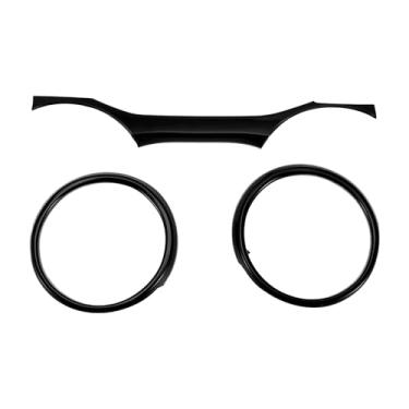 Imagem de REPAIROCK 1 conjunto de painel de instrumentos para painel de instrumentos para Jeep Wrangler JL JLU 18-24 para Jeep Gladiator JT 2 portas 4 portas painel central decoração capa adesivo ABS preto