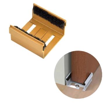 Imagem de Guia U Sobrepor Ajustável Porta De Correr Metal Cerejeira