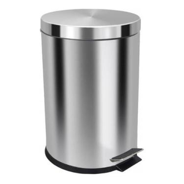 Imagem de Lixeira Com Pedal 20 Litros Aço Inox Cesto Interno Removível - JSN
