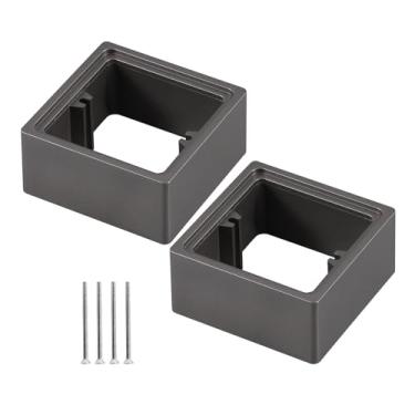 Imagem de FLCPJGV 2x Socket Plate Spacers, espaçadores de placas de parede, acessórios de switche, almofada de aumento da caixa de cabo, para a escola, Cinza