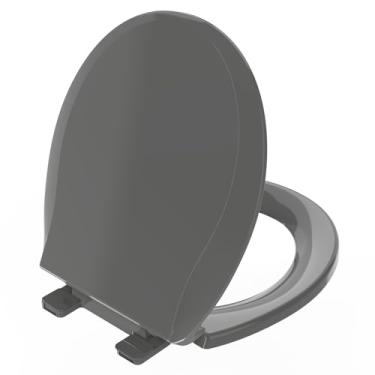 Imagem de Assento de vaso sanitário redondo, cinza