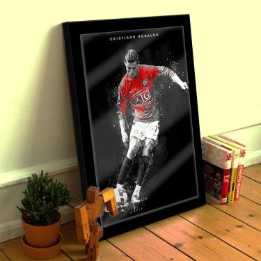 Imagem de Quadro Decorativo Cristiano Ronaldo 33x25 C/ Vidro CR7