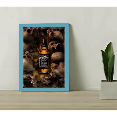 Imagem de Quadro Decorativo Jack Daniels Skull Bar Restaurante C/Vidro