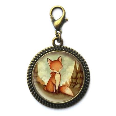 Imagem de Yao0dianxku Vermelho - Joias de raposa, bronze com zíper para animais selvagens, joias de fotografia de raposa, puxador de zíper de vida selvagem raposa, animal raposa, 2cm, Vidro, Sem Pedra Preciosa