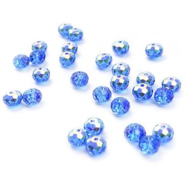 Imagem de OrchidJewel 100 peças 6 mm atacado contas de cristal Briollete Rondelle AB contas de cristal de vidro para fazer joias DIY 68 facetadas sortidas 8 opções de cores (azul claro (6 mm 100 peças))