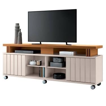 Imagem de Rack Para Sala Bancada De 70 Pol. 180cm Briz H01 Off White-cinamomo - Mpozenato