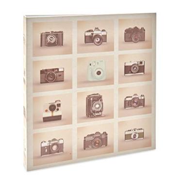 Imagem de Álbum de fotos Ical, encadernação fichário, 30 pág. papel branco adesivado c/película, para colar fotos de vários tamanhos - linha Autocolante Retrô Magnético - modelo câmeras retrô - 906