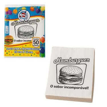 Imagem de Kit 50un Saco Papel pequeno p/ Hambúrguer 10x12cm - Genérica
