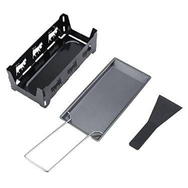 Imagem de Conjunto de raclette de queijo munefe, portátil CandleLight Raclette Pan dobrável, fogão de assadeira não -bastão para cozinha para cozinha