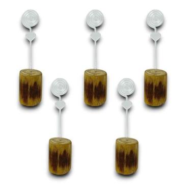 Imagem de Kit 5 Mini Porta Retrato Foto Redondo Madeira Lembrancinha - Luggari, 