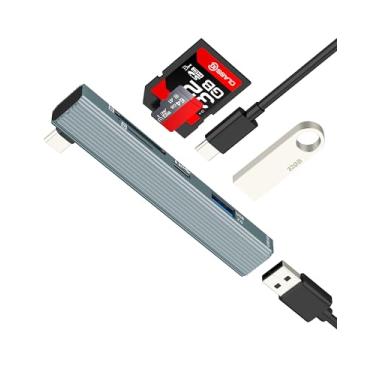 Imagem de Adaptador USB C para USB A OTG 3.0 (5 em 1) para iPhone 16 15 Pro Max tipo C cabo carregador para Apple SD Micro SD TF leitor de cartão Docking Station MacBook Converter para iPad compatível com
