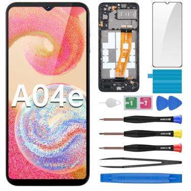 Imagem de BESJMYT Substituição de tela para Samsung Galaxy A04e com moldura LCD digitalizador sensível ao toque, montagem completa, vidro fixo com kit de ferramentas de reparo SM-A042F (A042f A042a A042w A042u)