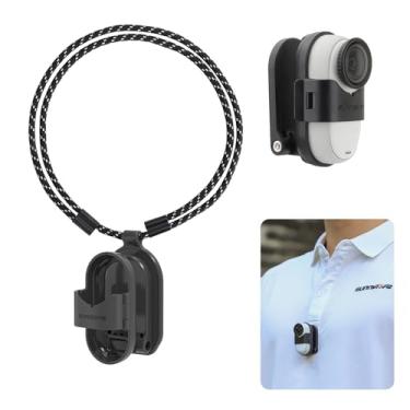 Imagem de Sinyutia Suporte magnético no peito para acessórios Insta360 GO 3S, alça de pescoço de liberação rápida para montagem Insta 360 Go, para gravação de vídeo de selfie POV/Vlog