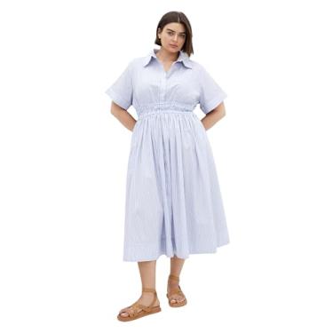 Imagem de City Chic Vestido feminino plus size - Camisa listrada Lana, Listrado., 46