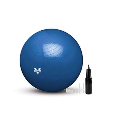 Imagem de Valeo Bola corporal para exercícios – grau profissional antiexplosão, bola de equilíbrio para pilates, ioga, treino de estabilidade e treinamento fisioterapia, 65 cm, azul