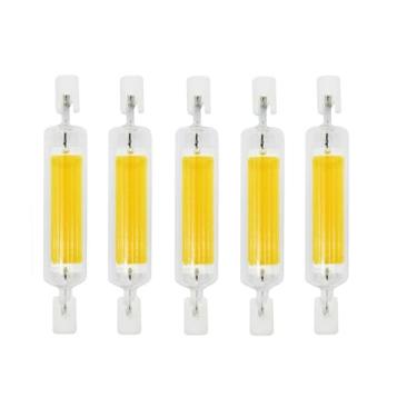 Imagem de Lâmpadas LED R7S 10W 20W COB 78 mm 118 mm Regulável 360° Iluminação AC110V-220V IP54 Multicolorido Pacote com 5 78 mm5W Branco Frio
