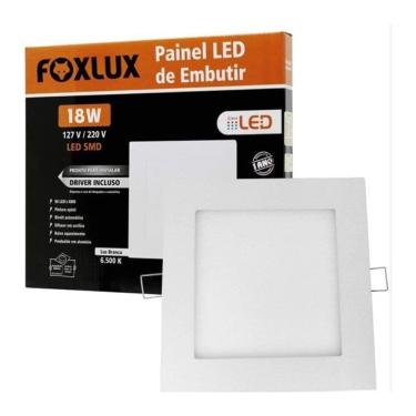 Imagem de Plafon Painel Foxlux Led 22,5cm Quadrado Sobrepor 18W 6,5K