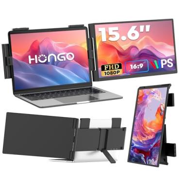 Imagem de Extensor de tela para laptop, monitor duplo FHD 1080P de 15,6 polegadas, extensor de monitor de laptop para laptops de 14 a 16 polegadas, segunda tela com porta USB-C/HDMI, Plug and Play para Windows