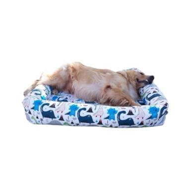 Imagem de Cama Para Cachorro Grande 100x87 Cm IMPERMEÁVEL ACQUABLOCK Resistente - Pet Querido (DINO LINDINHO)