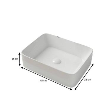 Imagem de Kit Cuba Pia Louça Cerâmica Banheiro Torn Mono E Válv S18