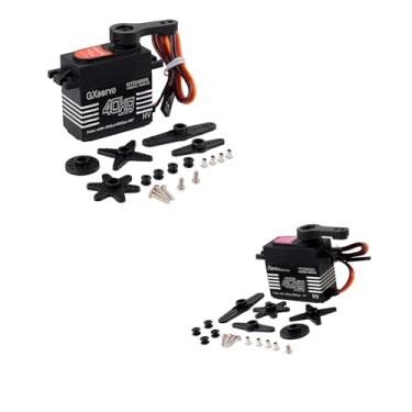 Imagem de RCmall 40KG Digital Servo, 3240MG High-Torque Metal Gear, IP67 Waterproof, 5-7.4V, 180°/270° Control Range, 2-Pack for RC Crawler TRX6 SCX10 (270 Degree)