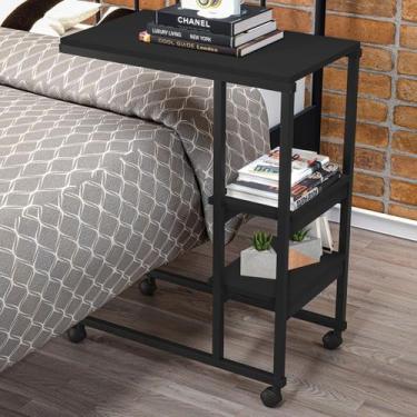 Imagem de Mesa de Canto Fit 2 Prateleiras Preto - Art Panta, Preto, 5,51kg