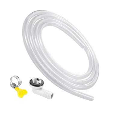 Imagem de Baoblaze Kit de mangueira de drenagem de ar condicionado com conector flexível, mangueira de drenagem portátil à prova de vazamentos para escritório, casa, 10 Pés