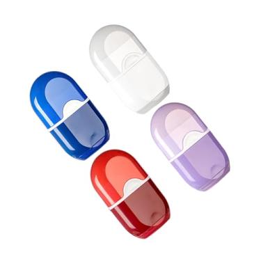 Imagem de GZBABY Apontador de lápis com borracha, pacote com 4, apontador de lápis portátil 2 em 1, multifuncional (branco, roxo, azul, vermelho)